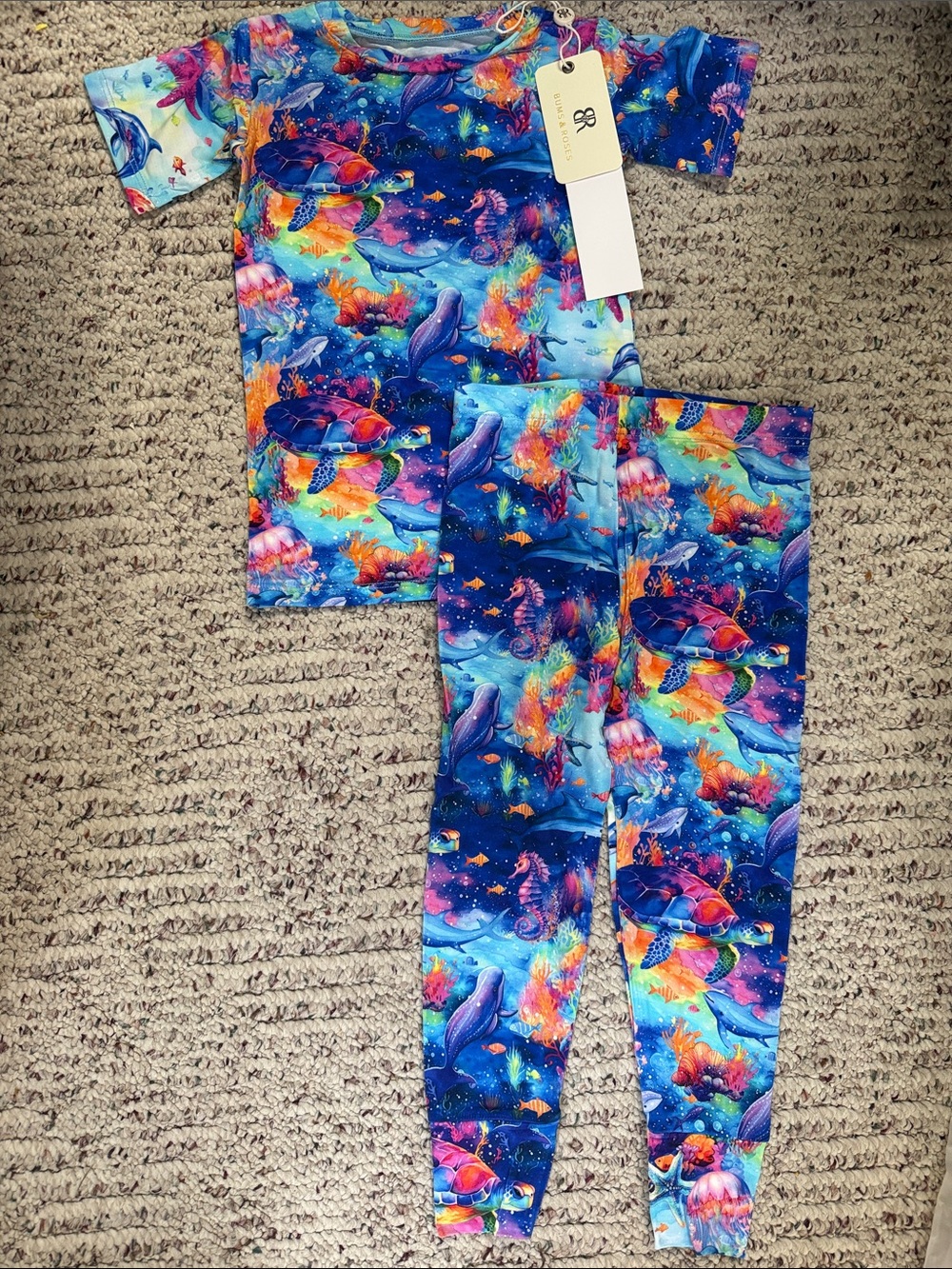 Ocean Life Kids Pajama Set - Blue Multicolor